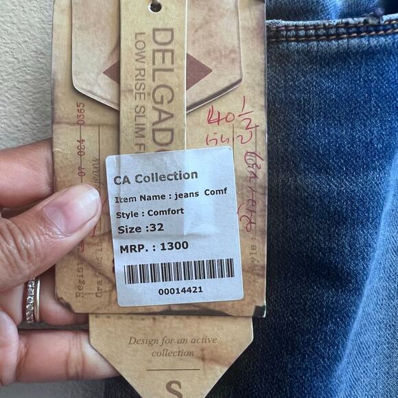 NWT Squash Denim Delgado Low Rise Slim Fit Men's Blue Jeans 32 Made India $1300 - Picture 11 of 11